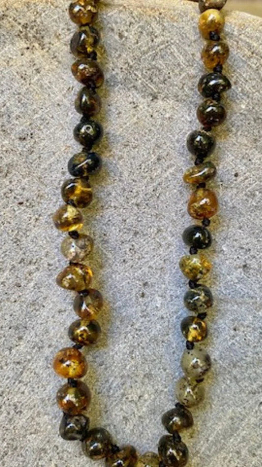 Green Amber Baby Necklace