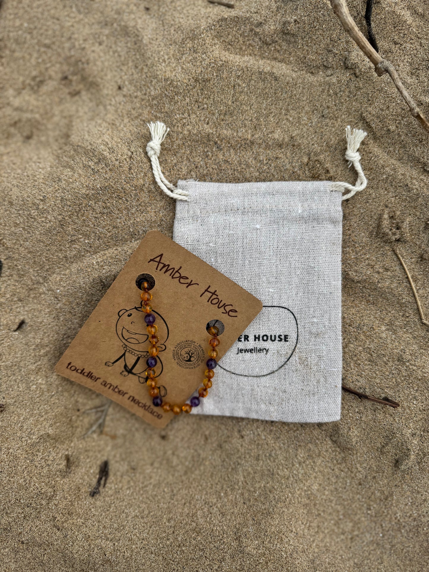 AMETHYST AND AMBER Teething Necklace
